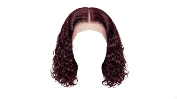 Glueless Water Wave Short Bob | 99J Burgundy 13x4