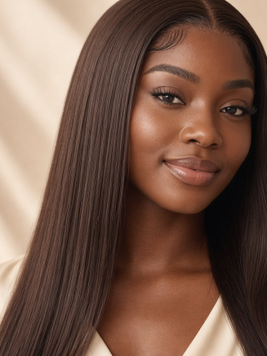 Glueless Chocolate Brown Silky Straight | 13x4