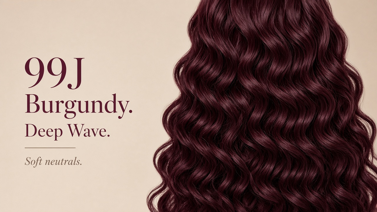 Glueless 99J Burgundy Deep Wave Long Wig - Image 2