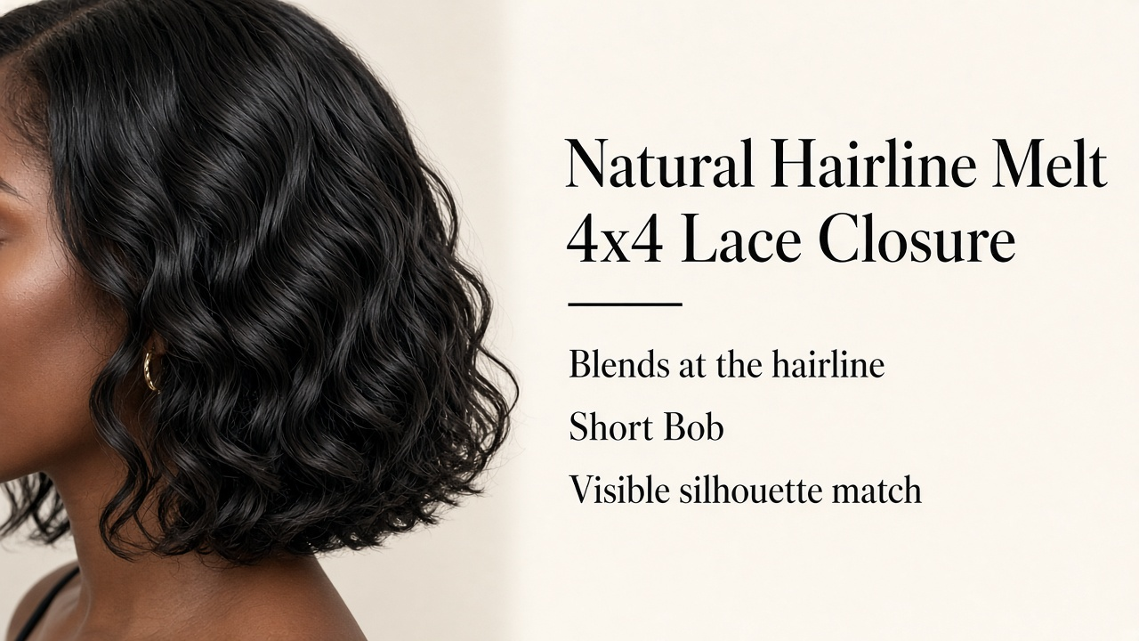 Glueless Deep Wave Bob | 4x4 Closure 200% - Image 3
