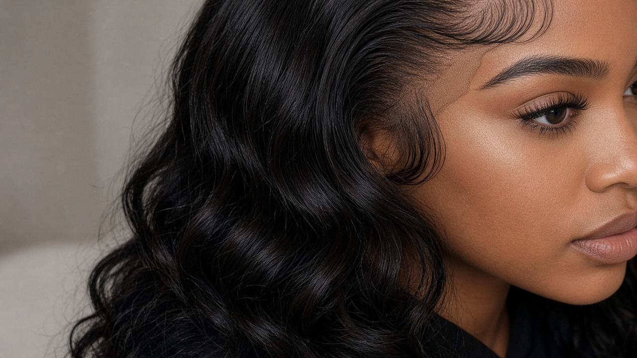 Neyora long 13x4 HD body wave wig — lace hairline detail