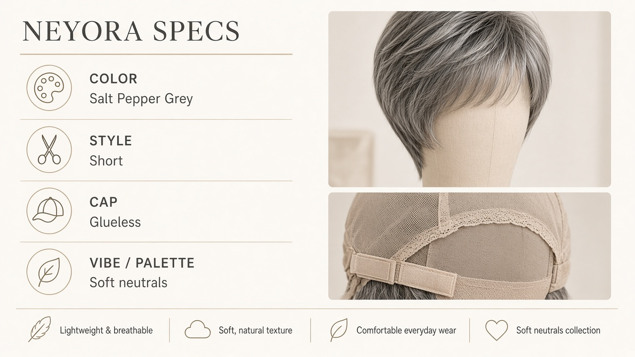 Glueless Salt & Pepper Grey Short Wig - Image 5