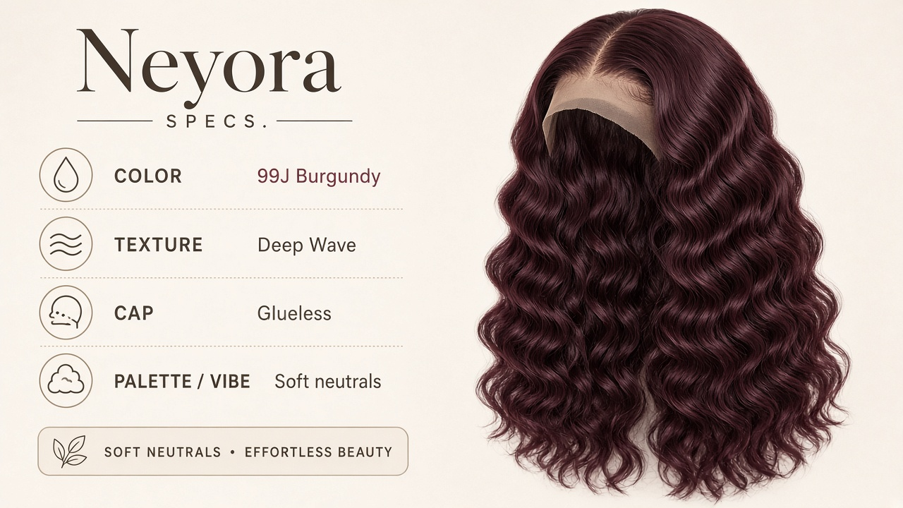 Glueless 99J Burgundy Deep Wave Long Wig - Image 5
