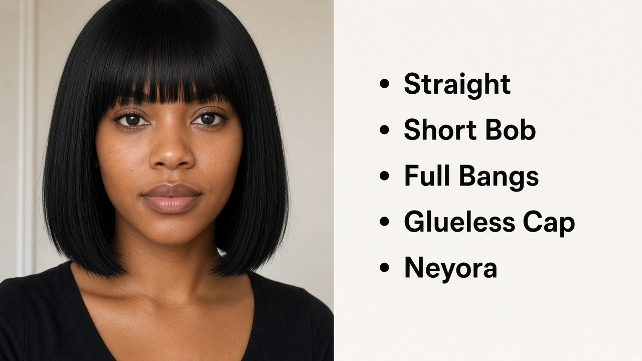 Glueless Straight Bob with Full Bangs - Image 5