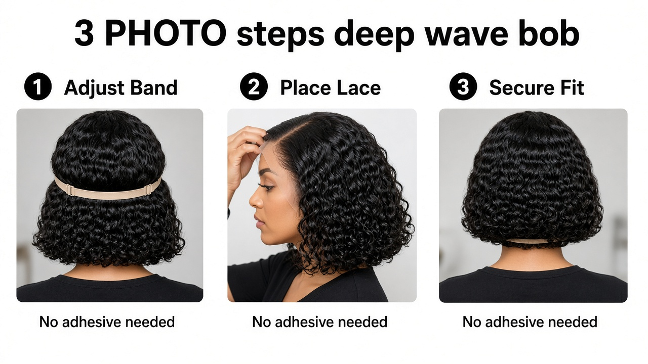 Glueless Deep Wave Bob | 4x4 Closure 200% - Image 7