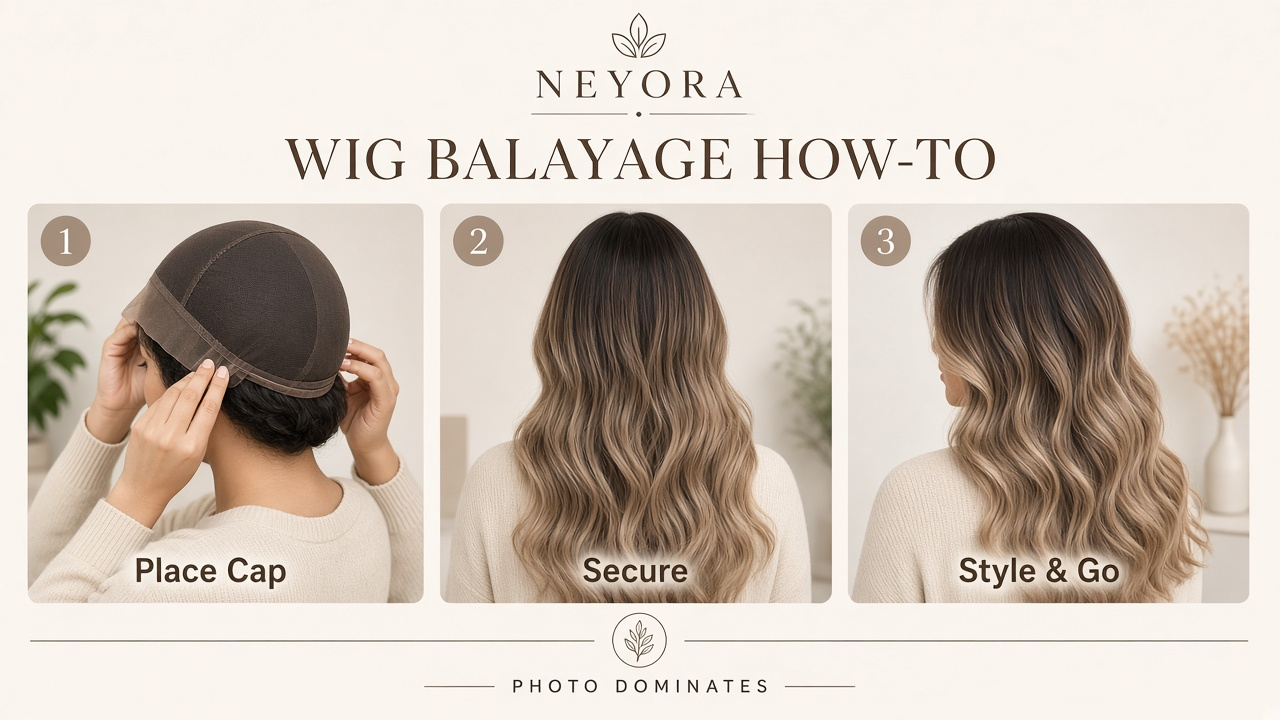 Glueless Brown & Blonde Balayage Highlight Wig - Image 7