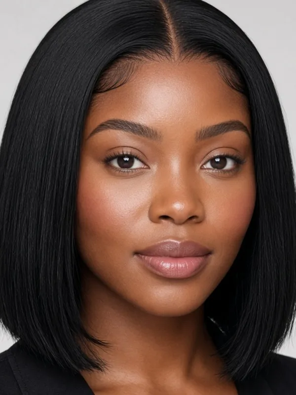 Glueless Yaki Straight Bob | 13×4 Human Hair (China Direct)