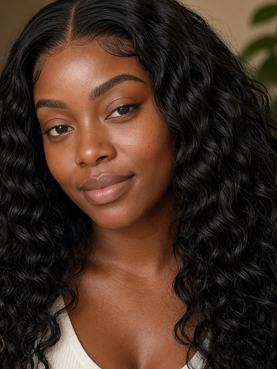 Neyora Water Wave 13x4 — model wearing