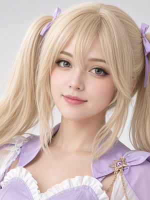 Cosplay Twin-Tail Blonde Fashion Wig | Synthetic